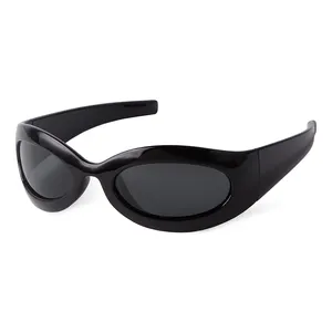 Wrap Around Fashion Sunglasses 2024 Oval Vintage Y2K Sun Glasses for Men Women Outdoor Sports Shades gafas de sol
