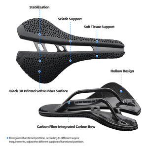 250x150mm Cool <span class=keywords><strong>selle</strong></span> <span class=keywords><strong>de</strong></span> vélo 3D nid d'abeille haute résistance imprimé coussin Super léger en Fiber <span class=keywords><strong>de</strong></span> carbone T800 route <span class=keywords><strong>VTT</strong></span> siège - Product Image 5