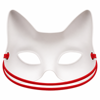 Masque Kitsune japonais original pour cosplay de renard Kabuki, design thermoformé intégral pour un ajustement confortable