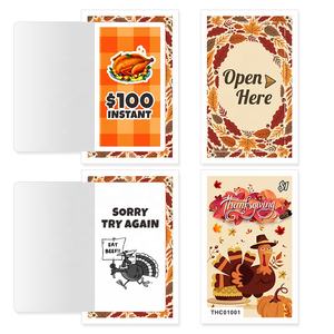 Pestañas de extracción de una ventana Billetes de juego Papel Impresión digital Tema personalizado del Día de Acción de Gracias Diseño gratuito - Product Image 1