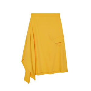PB&ZA Wholesale Summer New Arrivals Vintage Natural <b>Woolen</b> Fashionable Versatile commuter Asymmetrical Hem Midi <b>Skirt</b> Pocket - Product Image 1