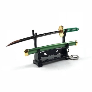 16cm japon dessin animé Anime une pièce Zoro métal <span class=keywords><strong>épée</strong></span> arme modèle porte-clés en gros - Product Image 3