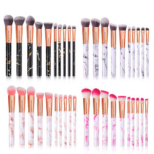 Ensemble de pinceaux de maquillage professionnels HMU, pierre précieuse naturelle, <span class=keywords><strong>Kabuki</strong></span>, <span class=keywords><strong>pas</strong></span> <span class=keywords><strong>cher</strong></span>, 10 pièces, manche en marbre, pinceaux de maquillage avec étui - Product Image 2