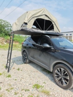 Tente de toit de voiture TCAL, modèle à ouverture latérale TM-07, pour SUV, extérieur, imperméable, ouverture rapide, pliable, en alliage d'aluminium, toit rigide, quatre saisons