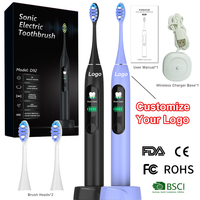 Ensemble de brosses à dents électriques, brosses à dents soniques intelligentes, étanches, rechargeables, électriques, vente flash sur Amazon