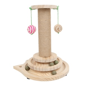 Grosir Pabrik Mainan Menara Kucing Kayu Lucu Tiang Penggaruk Kucing - Product Image 1