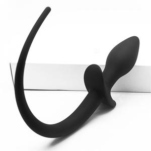 <span class=keywords><strong>Plug</strong></span> Anale a Coda di Cane in Silicone Nero, Giocattolo Sessuale, Massaggiatore Prostatico Anale - Product Image 5