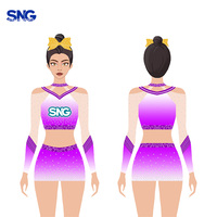 SNG Uniformes de pom-pom girls personnalisés pour filles, vêtements de danse extensibles avec broderie, ensembles de vêtements Cheer, service OEM