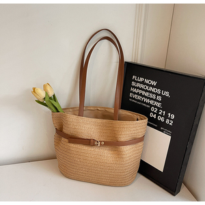 Chất Lượng Cao Tay Dệt Của Phụ Nữ Túi Cho Sử Dụng Hàng Ngày Công Suất Lớn Vai Túi Ưa Thích Mùa Hè Kỳ Nghỉ Rơm Túi - Product Image 6