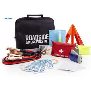 Kit d'assistance routière OP 2-en-1 : Petite trousse de premiers secours et d'urgence pour véhicule, voyage et usage domestique - Product Image 1