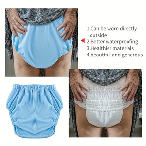 Usine directe 1 couches adulte <span class=keywords><strong>couche</strong></span> lavable réglable réutilisable respirant <span class=keywords><strong>incontinence</strong></span> pantalon en <span class=keywords><strong>plastique</strong></span> pour adulte - Product Image 3