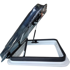 MEIDI Fenêtre de toit multifonctionnelle transparente grise 700*500 en alliage d'aluminium pour <span class=keywords><strong>caravane</strong></span>, double couche acrylique, avec éclairage LED - Product Image 1