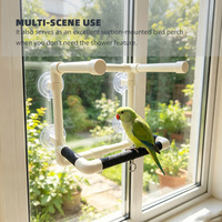 Support de douche pliable pour oiseaux avec ventouse pour fenêtre, plateforme de bain pour perroquets, perchoir de douche pour oiseaux