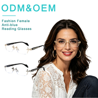 Gafas de Lectura Sin Montura Shoneray SP-MR26049 2026, Montura Metálica, Lentes con Bloqueo de Luz Azul, Lentes de PC Fotocromáticas, Anti Fatiga, Elegantes