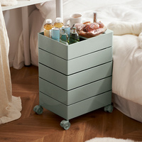 Table de chevet rotative et mobile au design marocain moderne en plastique pour chambre à coucher et salon