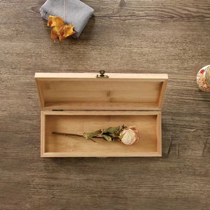 Boîte de rangement en bois massif, rectangulaire, avec couvercle rabattable et verrouillage, organiseur de bureau pour documents - Product Image 2