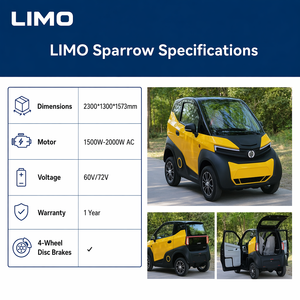 Nuovo <span class=keywords><strong>Modello</strong></span> di Veicolo Elettrico a <span class=keywords><strong>4</strong></span> Ruote per Adulti, per Brevi Spostamenti, Resistente, 2 Porte, Mini Auto Elettrica LIMO EV, Vendita all'Ingrosso - Product Image 4