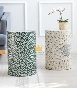 Nueva Colección, Precio Económico, Taburete de Nácar, Mesa Auxiliar con Incrustaciones, Mueble Multifuncional Decorativo para Sala de Estar, Hecho a Mano en Vietnam - Product Image 4