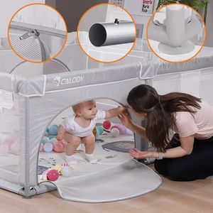 Corralito Plegable de Material Oxford para Bebés y Niños Pequeños con Gancho de Seguridad para Tienda de Campaña, para Uso en Interiores/Exteriores - Diseño Contemporáneo - Product Image 6
