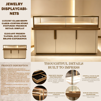 Vitrine de luxe pour bijoux en verre trempé avec éclairage LED et armoires de rangement pour bijouterie