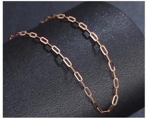 Collar de Cadena de Eslabones Tipo Clip de Papel en Oro Amarillo AU750 de Lerca, Ajustable, Regalo para Mujer, Joyería al por Mayor - Product Image 5