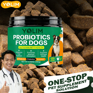 Suplemen Kunyah Vitamin Hewan Peliharaan untuk Kesehatan Pencernaan, Tersedia OEM/ODM, Mendukung Perawatan Pencernaan, Probiotik, Suplemen Hewan Peliharaan - Product Image 1