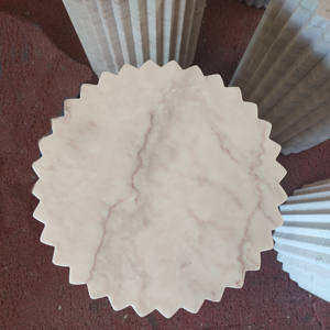 SH STONE Nuevo diseño Piedra Muebles para el hogar Decoración Pedestal Base Redondo Natural Travertino Mármol Zócalo Cilindro - Product Image 4