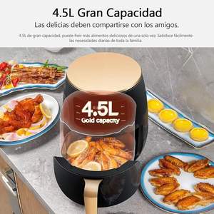 Friteuse à air électrique sans huile DON FELIZ AE107 1400W à panier unique de 4,5 L avec contrôle numérique et revêtement céramique en plastique pour comptoir - Product Image 3