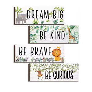 Pafu 4 pezzi decorazione per vivaio in <span class=keywords><strong>legno</strong></span> Baby Safari graziosa giungla con camera da letto per bambini - Product Image 2