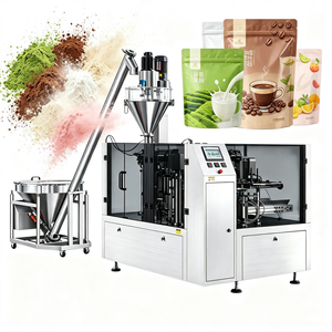 Máquina Multifuncional Rotativa para Envasar Café en Polvo en Bolsas Doypack Preformadas, Maquinaria para Empacar Harina, Trigo y Chile en Polvo - Product Image 1