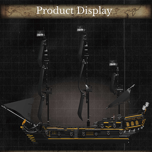 MOULD KING-Blocs de construction de <span class=keywords><strong>bateau</strong></span> de pirate pour adultes, kit de construction éducatif pour enfants, briques MOC, modèle de <span class=keywords><strong>bateau</strong></span> noir, 13199 - Product Image 5