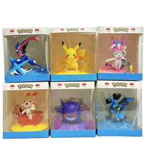 Alta calidad al por mayor 9 unids/set 10cm PVC Kawaii muñeca Eevee Pikachu Pokemone acción juguete 10cm cajas ciegas figuras de Anime para regalo