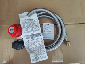 चिकनी सतह स्टेनलेस स्टील ब्रेडेड नली के साथ उच्च दबाव प्रोपेन 20 psi समायोज्य नियामक - Product Image 3