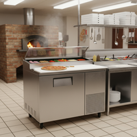 Réfrigérateur commercial de 44 pouces, réfrigérateur pour la préparation de salades, table de préparation réfrigérée pour pizzas
