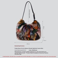 Sac sous le bras en fourrure de renard véritable pour femme, grande capacité, sac à main de luxe en vraie fourrure, sac à bandoulière chic en peluche douce