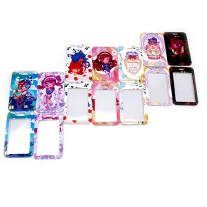 Factory Price Custom Your Own Design Acrylic ID Card Case Photocard Holder Plastic Keychains