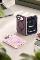 Coque de protection intégrale anti-rayures et anti-taches avec support magnétique plat pour véhicule, compatible avec iPhone Duo