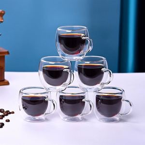 Tasse à café double paroi en verre, résistante aux hautes températures, écologique, style minimaliste moderne, sans couvercle, pour la maison, exclusive transfrontalière - Product Image 3