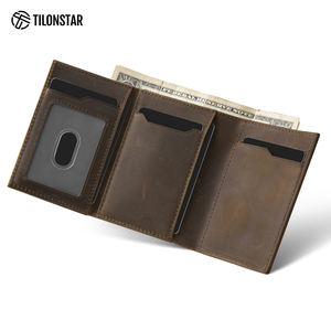 TILONSTAR TC302C Portefeuille automatique en cuir véritable avec logo personnalisé Crazy Horse Porte-cartes RFID pour hommes - Product Image 4