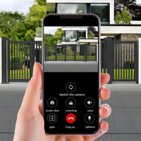 Portail Coulissant Automatique Électrique Pliant en Aluminium et Alliage Artistique, Dernier Style, Haute Qualité, Durable, Écologique, pour Jardin et Villa Extérieurs