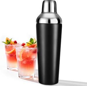 Shaker à cocktails en acier inoxydable noir mat, prix de gros OEM, pour boissons mélangées, margaritas, alcool, liqueurs - Product Image 1