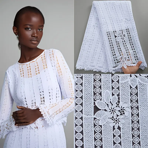 3039 Vente en gros <span class=keywords><strong>de</strong></span> <span class=keywords><strong>dentelle</strong></span> guipure africaine <span class=keywords><strong>de</strong></span> haute qualité, blanche pure, nouveaux designs, tissu <span class=keywords><strong>de</strong></span> <span class=keywords><strong>dentelle</strong></span> nigériane pour <span class=keywords><strong>robe</strong></span> <span class=keywords><strong>de</strong></span> <span class=keywords><strong>mariée</strong></span> - Product Image 2