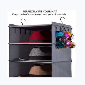 10-Shelf Fabric Hat Hanging Organizer for Sun Hat Panama 2 Separate 5-Shelf Collapsible Hanging Closet Hat Organizer - Product Image 4