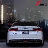 Diffuseur de feux LED en fibre de carbone véritable style KB pour Audi S6 C7.5 A6 Sport, séparateur de pare-chocs arrière, becquet, kit carrosserie 2016-2018