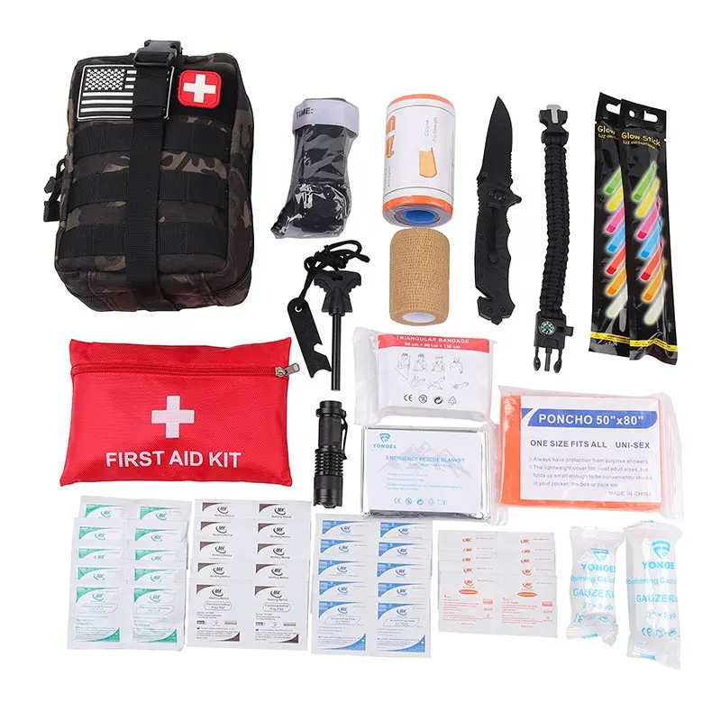 नई रंग शैली सैन्य सामरिक बैग 600D नायलॉन आउटडोर कैम्पिंग जीवन रक्षा किट आपातकालीन प्राथमिक चिकित्सा किट चिकित्सा की आपूर्ति के साथ