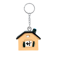 Portachiavi Promozionale Personalizzato a Forma di Casa per Agenti Immobiliari, Decorazione in Resina Epossidica Smaltata per Chiavi e Borse