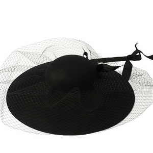 Chapeaux cloche à large bord de qualité supérieure, chapeaux fedora en feutre de laine pour <span class=keywords><strong>femme</strong></span>, chapeau à voile pour fête, affaires, mode, robe - Product Image 4