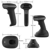 Lector de código de barras inalámbrico, escáner de código de barras QR OEM de mano, escáner de código de barras 1D 2D, stock de logística de supermercado