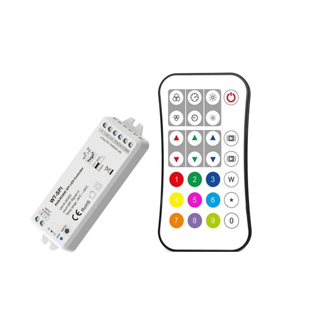 WT-SPI RGB RGBW SPI LED Controller with 2.4G WiFi Tuya R9 Remote Controller