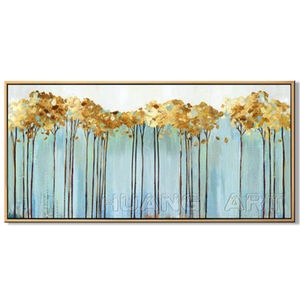 <span class=keywords><strong>Peinture</strong></span> à l'huile de paysage d'<span class=keywords><strong>arbre</strong></span> riche en or faite à la main sur toile pour la décoration de chambre peinte à la main bleu ciel abstrait <span class=keywords><strong>arbre</strong></span> <span class=keywords><strong>peinture</strong></span> murale - Product Image 1